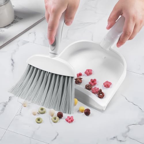 Mini Dustpan and Brush Set - Small Hand Broom Combo for Desktop & Home