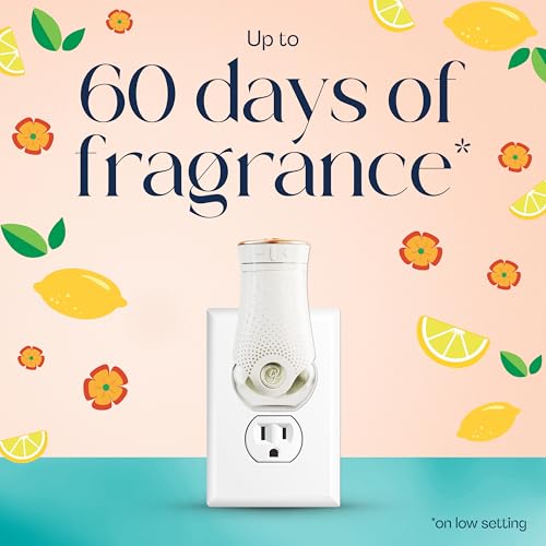 Plug-In Scented Oil Air Freshener Refills, Lemon Zest & Poppy (5 Pack)