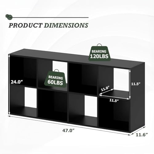 8-Cube Storage Organizer, Reversible Modern Bookcase and Display Shelf