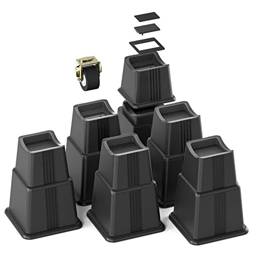 Heavy Duty Adjustable Bed Risers - Elevate Furniture 3", 5", 8"