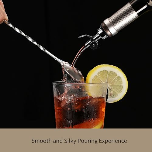 USEAMIE 2-Pack Liquor & Oil Pour Spouts with Adapters - Auto-Open/Close, Hygienic & Fast Pouring