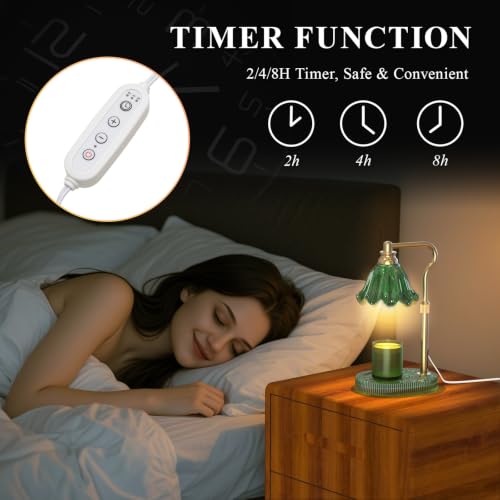 Flameless Candle Warmer Lamp with Timer & Adjustable Height