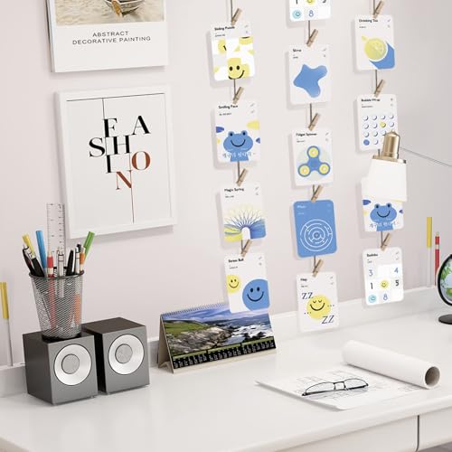Wall Photo Hanging Display with 50 Wooden Clips and 32.8ft Twine