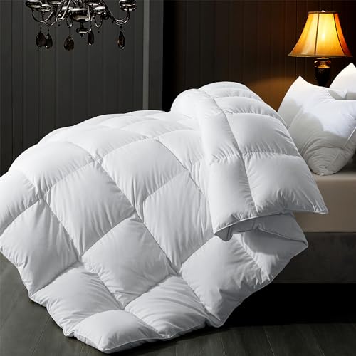 ELNIDO QUEEN Queen Feather Comforter - 100% Cotton All Season Duvet Insert