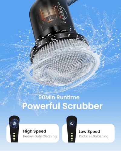Electric Spin Scrubber Cordless Cleaning Brush with 8 Replaceable Heads