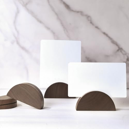 2-Inch Walnut Wood Place Card Holders - Set of 10 for Table Signs & Photos