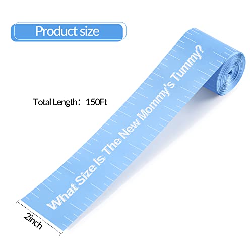 Sratte Baby Shower Tummy Measure Tape Sky Blue 2 Rolls for Pregnancy Games