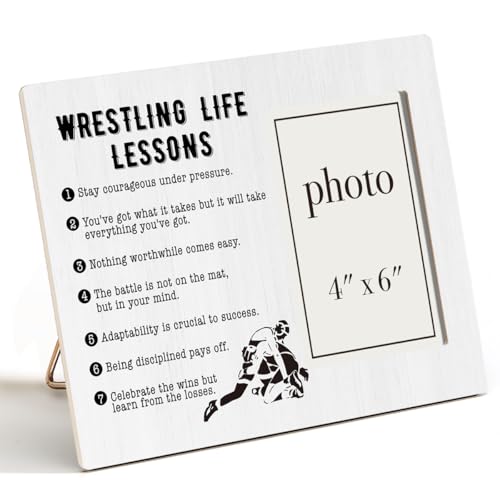 Wrestling Life Lessons Picture Frame – 8x10 (holds 4x6) Wooden Gift, Wrestling
