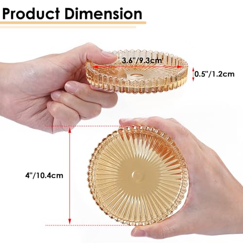 Modern Tempered Glass Coasters Set of 5 - 4 Inch Round Drink Coasters