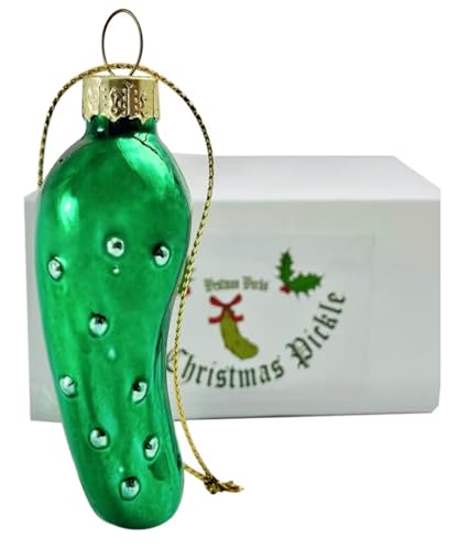 German Glass Christmas Pickle Ornament - Traditional Holiday Tree Decor