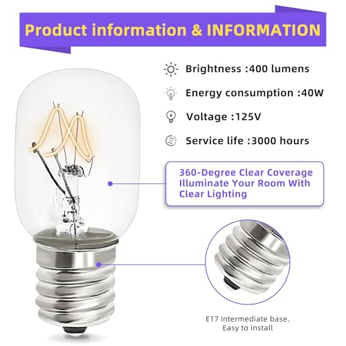 8206232A E17 40W 125V Microwave & Range Hood Incandescent Light Bulb