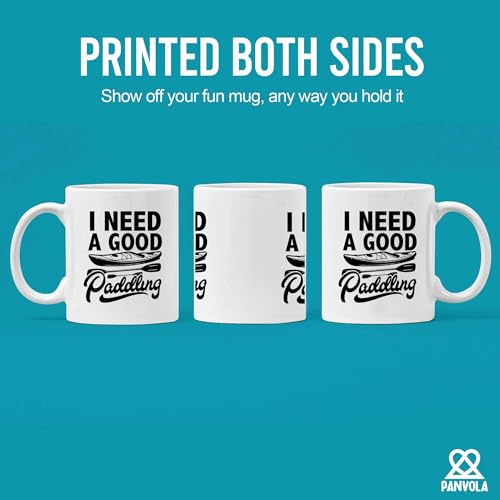 Panvola Kayak Gift Mug 11 oz White – Funny Paddling Coffee Cup for Women & Men