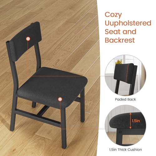 5-Piece Extendable Dining Table Set with 4 Cushioned Chairs, 63-Inch