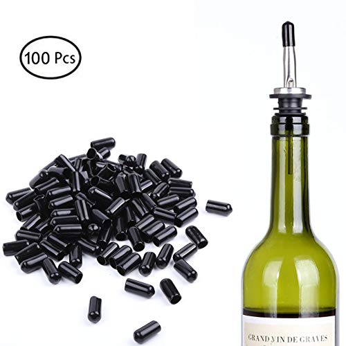 Rubber Pour Spout Dust Covers for Liquor & Olive Oil Bottles - 100 Pack