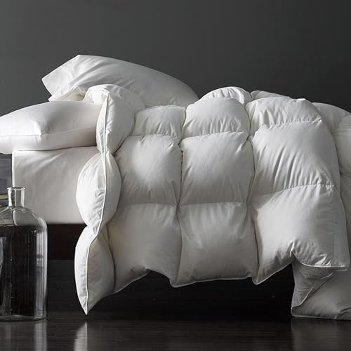 All Season Feather Down Comforter King Size Organic Cotton Duvet Insert