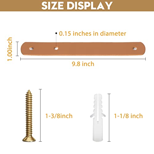 10 PCS Boho PU Leather Curtain Rod Holders – 9.8 Inch Wall Hanging Straps
