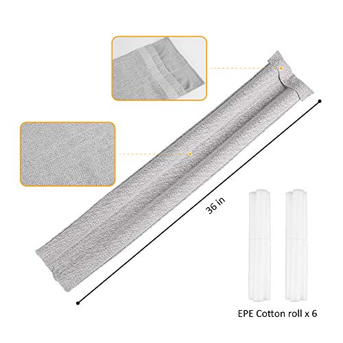 36-Inch Double Sided Under Door Draft Stopper - Machine Washable Noise Blocker
