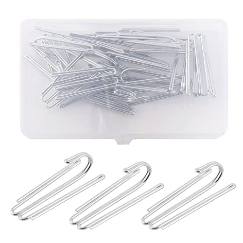 Heavy Duty Metal Curtain Hooks 20 Pack – Rustproof Pinch Pleat Header Tape Hooks for Curtains