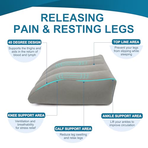 Inflatable Leg Elevation Wedge Pillow - Portable Support for Sleeping & Recovery