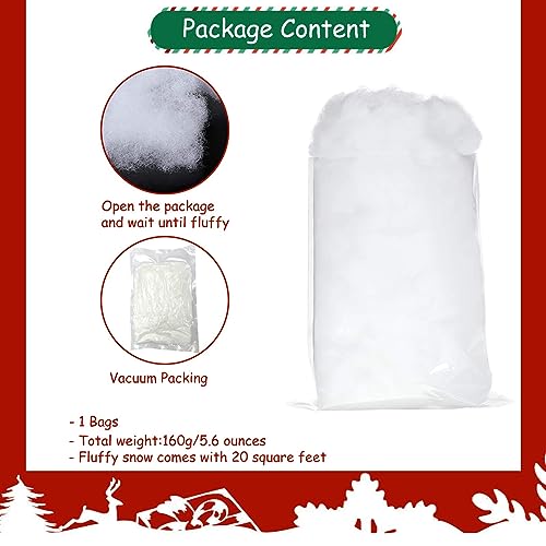 Fluffy Artificial Fake Snow Decor - Flame Resistant Indoor Snow (5.6 oz)