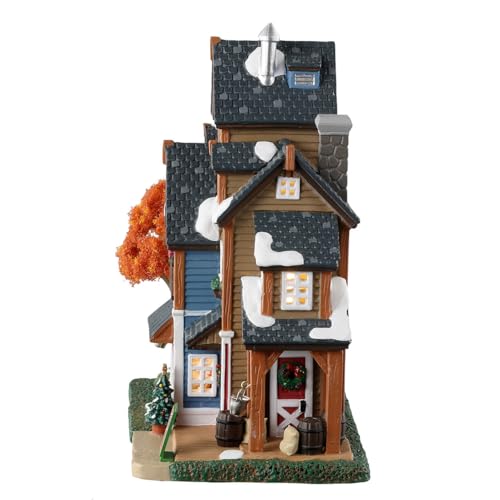 Merry Maple Leaf Lighted Village Building with LED Lighting