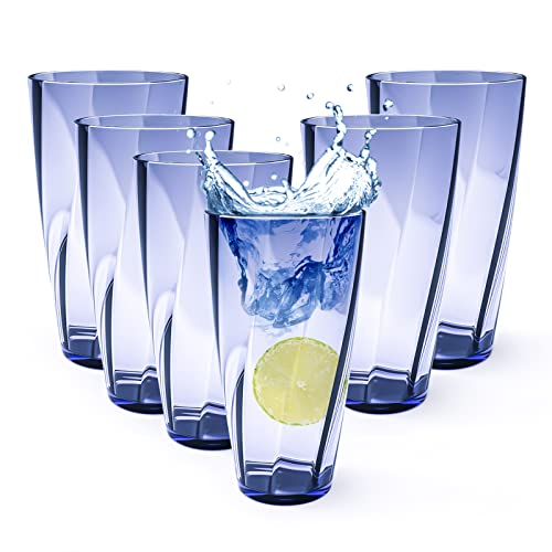 Alaiselit 6-Pack 25oz Unbreakable Plastic Tumblers - BPA-Free Water Glasses for Indoor & Outdoor Use