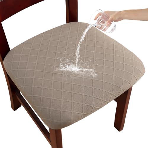 Waterproof Dining Chair Covers Set of 6 - Large, Taupe
