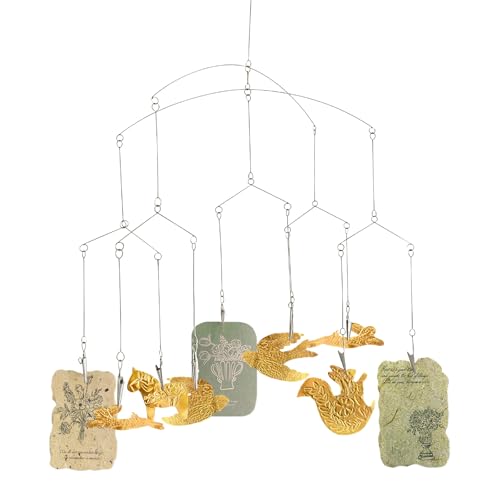 Geometric Metal Hanging Photo Mobile with 10 Clips for Wall Decor