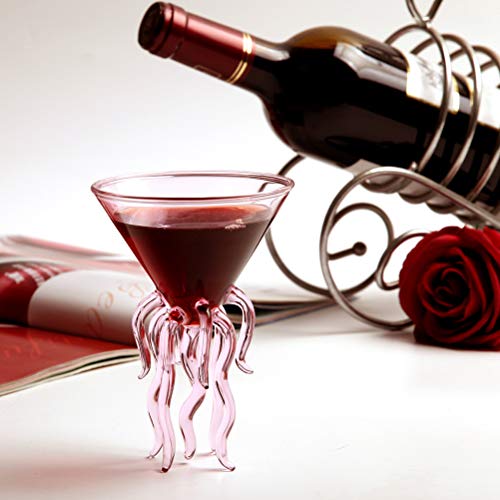 Octopus Cocktail Glass, 250ml Crystal Glass Martini Goblet for Parties
