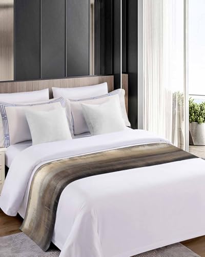 Modern Terracotta Ombre Bed Runner Scarf - Cal King Size (102"x20")