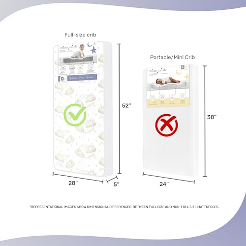 2-in-1 Breathable Spring Coil Crib & Toddler Mattress, Waterproof, 5-Inch