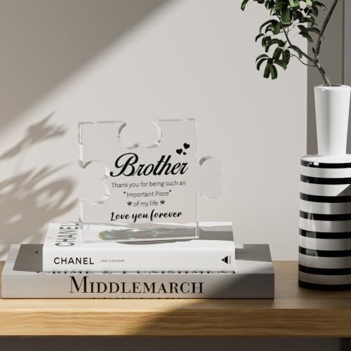 Brother Acrylic Plaque Gift for Brother - Personalized Puzzle Style Decor 3.3 x 2.8 inches