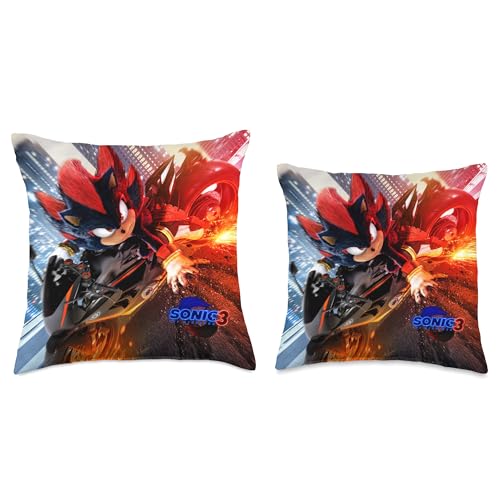 Sonic the Hedgehog 3 - Shadow Motorcycle Throw Pillow