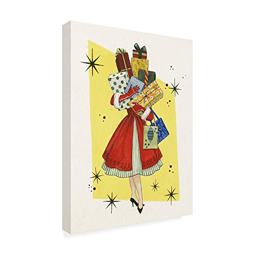 Trademark Fine Art Grace Popp Vintage Christmas II 18x24 Gallery Wrapped Canvas – 18" L x 18" W