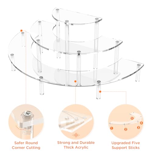 3-Tier Acrylic Display Risers - Half Moon Cupcake and Perfume Organizer