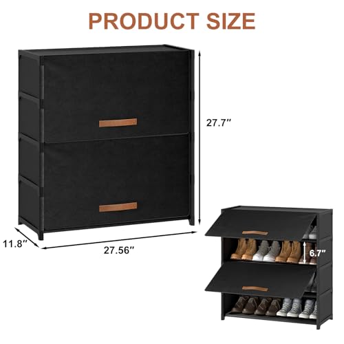 5-Tier Shoe Cabinet with Door - 20-Pair Dustproof Shoe Storage Rack