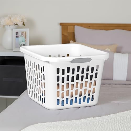 1.5 Bushel Plastic Laundry Basket, Ventilated Clothes Hamper - 6 Pack