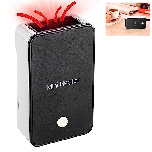 Mini Portable Electric Fan Heater Quiet Desktop Air Warmer Black