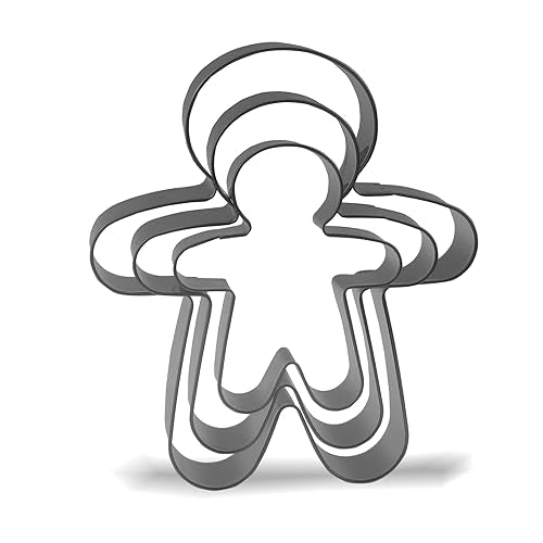 Keewah Stainless Steel Gingerbread Man Cookie Cutter Set - 3 Pieces, 3 Sizes