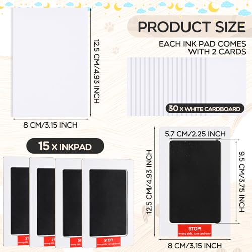 Inkless Baby Handprint and Footprint Kit - 15 Pack Clean Touch Ink Pads