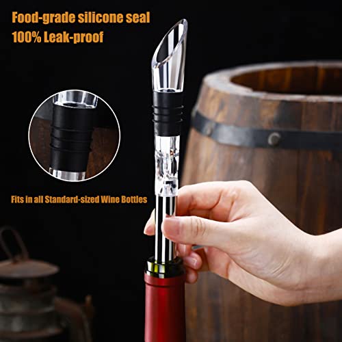 DERGUAM 3-in-1 Wine Chiller Stick with Aerator & Pourer - Fits All Standard Bottles