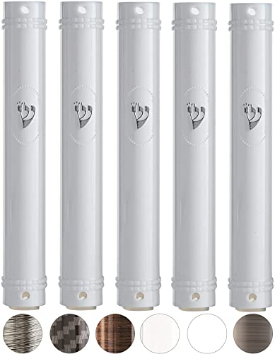 Waterproof Mezuzah Case Set - 15cm Semi-Round Plastic Holder with Shin - 5 Pack