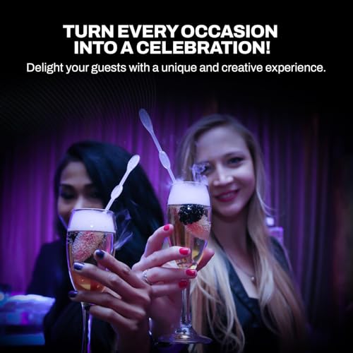 Chrome Cherry 10 Pack Icicle Cocktail Stirrer with Glowing Smokey Effect – Safe Dry Ice Compatible