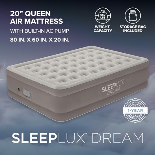 20" Raised Queen Air Mattress with Built-In Dual Pump & USB Charging Ports