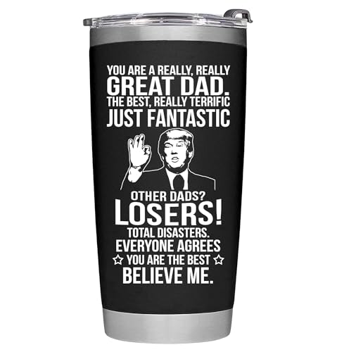BETHEGIFT Black 20oz Double Wall Insulated Stainless Steel Tumbler for Dad