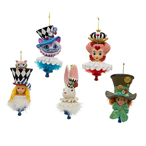 Kurt S. Adler 6.25-Inch Resin Hollywood Hats Ornament Set - Alice in Wonderland