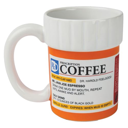 BigMouth Inc. Prescription Coffee Mug 12oz - Funny Pharmacy Gift for Doctors