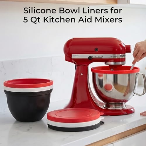 Silicone Mixing Bowl Liners for 5-Quart Tilt-Head Stand Mixers, 3-Pack