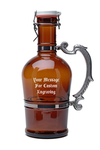 2 Liter Personalized Beer Growler with Flip-Top Lid and Handle