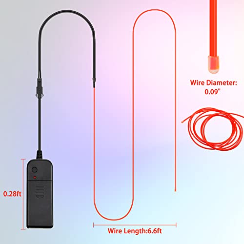 15 Pack EL Wire Neon Lights, 7ft Flexible Battery Powered LED Rope Lights